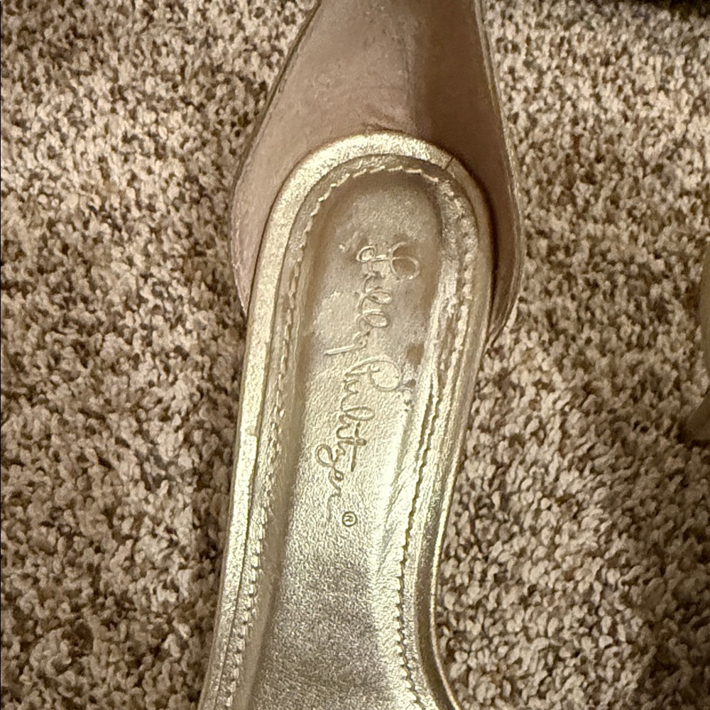 Lilly Pulitzer Women’s Elegant Gold Heels - Picture 8 of 10